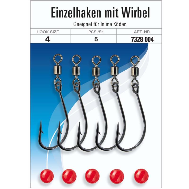 Jenzi Einzelhaken m Wirbel, 5St G.4