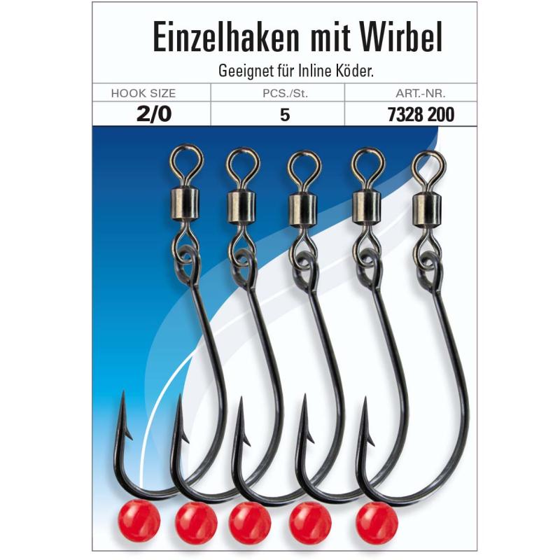 Produktbild Jenzi Einzelhaken m Wirbel, 5St G.2/0