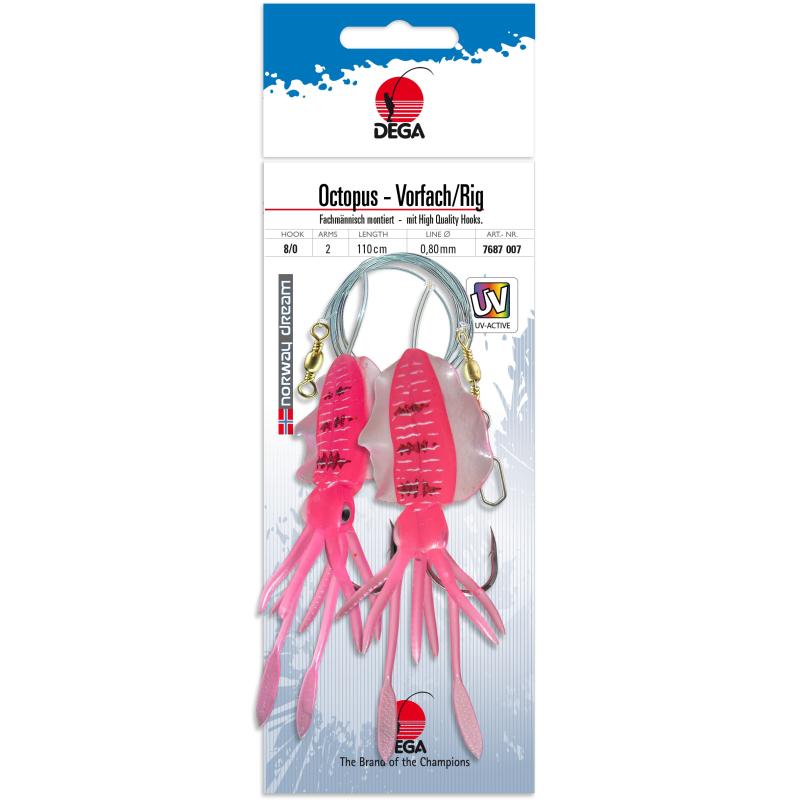 DEGA Octopus-Vorfach, UV-Pink