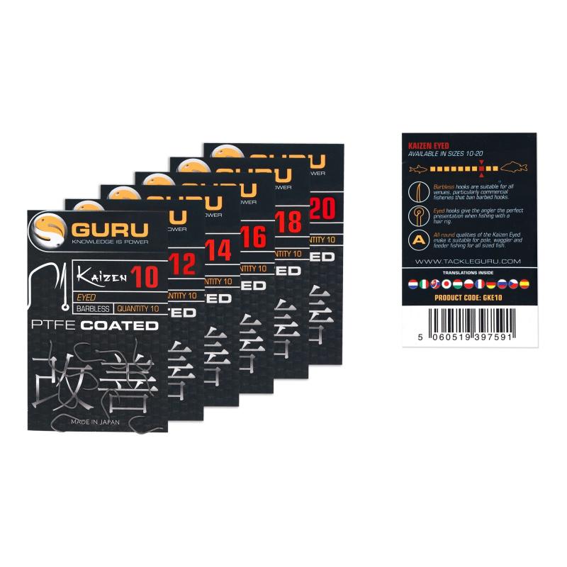 Guru Kaizen Eyed hook size 14 (Barbless/Eyed)
