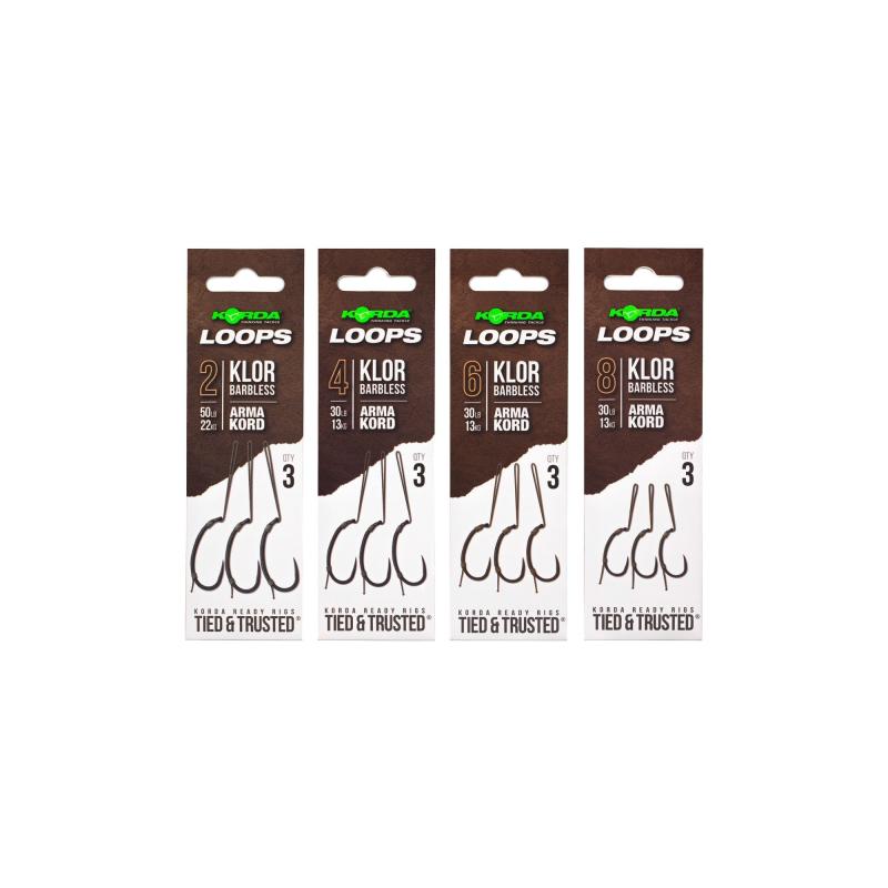 Korda Loop Rigs Klor Barbless Size 4 30 lb