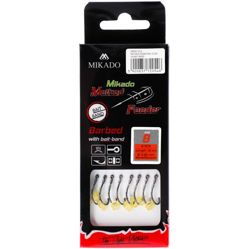Method Feeder Rig mit Gummi Mono Maruseigo - Haken Gr. 4/0.28mm/10cm 8St