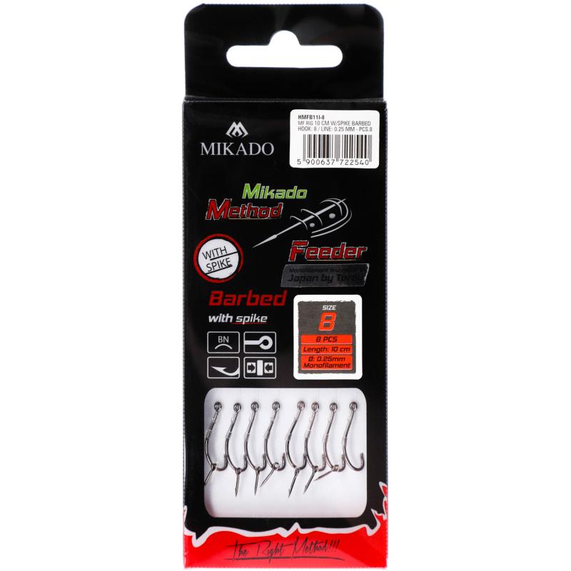 Method Feeder Rig mit Nadel Mono Maruseigo - Haken Gr. 8/0.25mm/10cm 8St