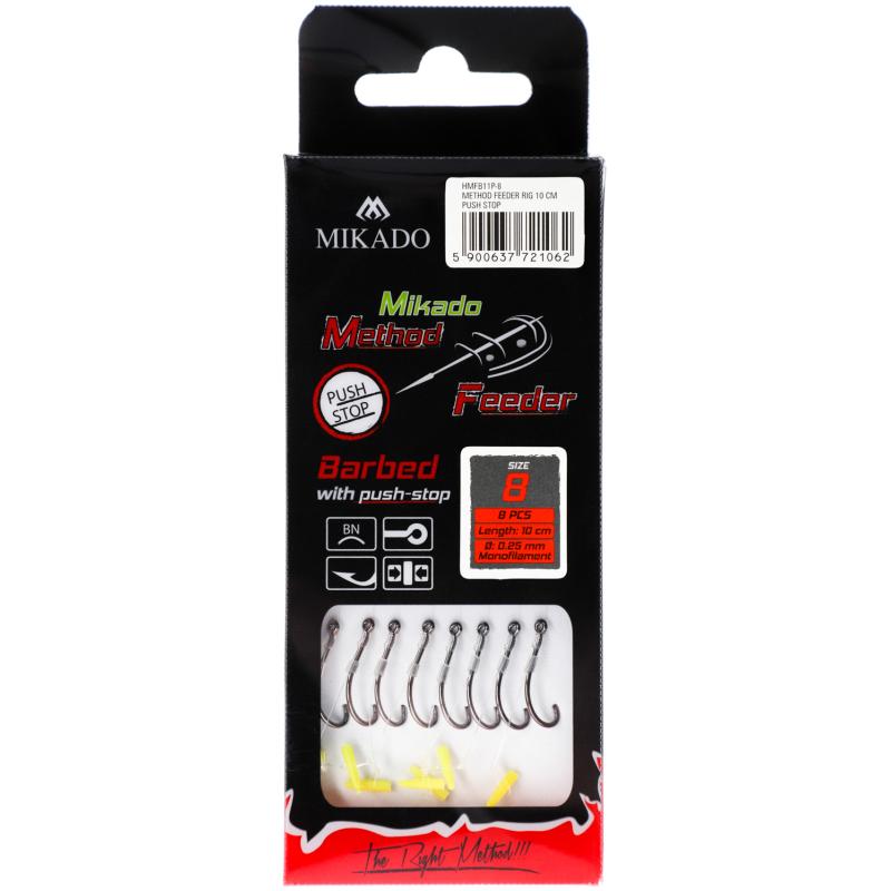 Method Feeder Rig Push Stop Mono Maruseigo Haken Gr. 10/0.23mm/10cm 8St
