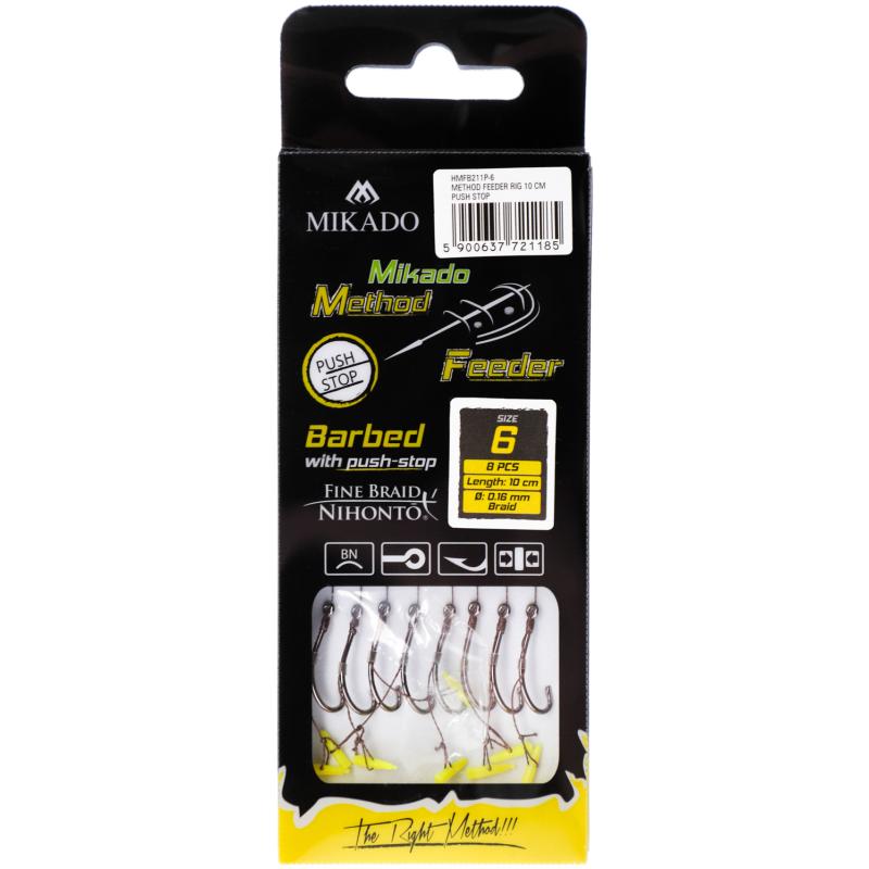 Method Feeder Rig Push Stop Braid Maruseigo Haken Gr. 4/0.16mm/10cm 8St