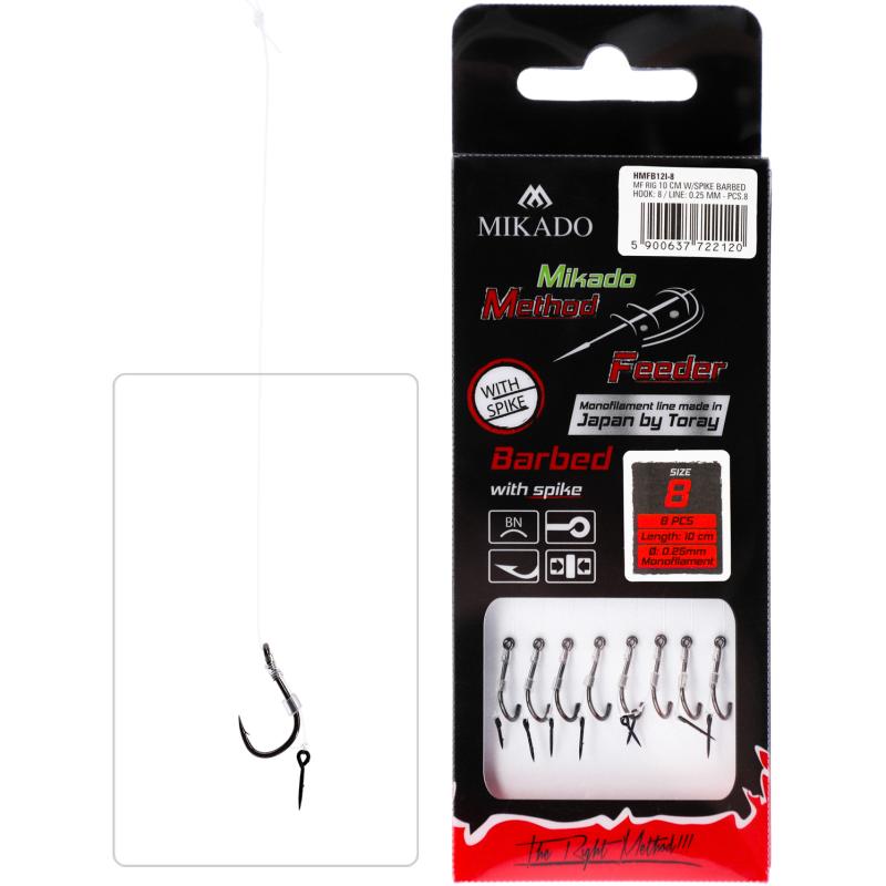 Method Feeder Rig mit Nadel Mono Chinu - Haken Gr. 12/0.23mm/10cm - 8St