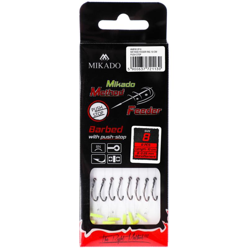 Method Feeder Rig Push Stop Mono Chinu - Haken Gr. 10/0.23mm/10cm - 8St