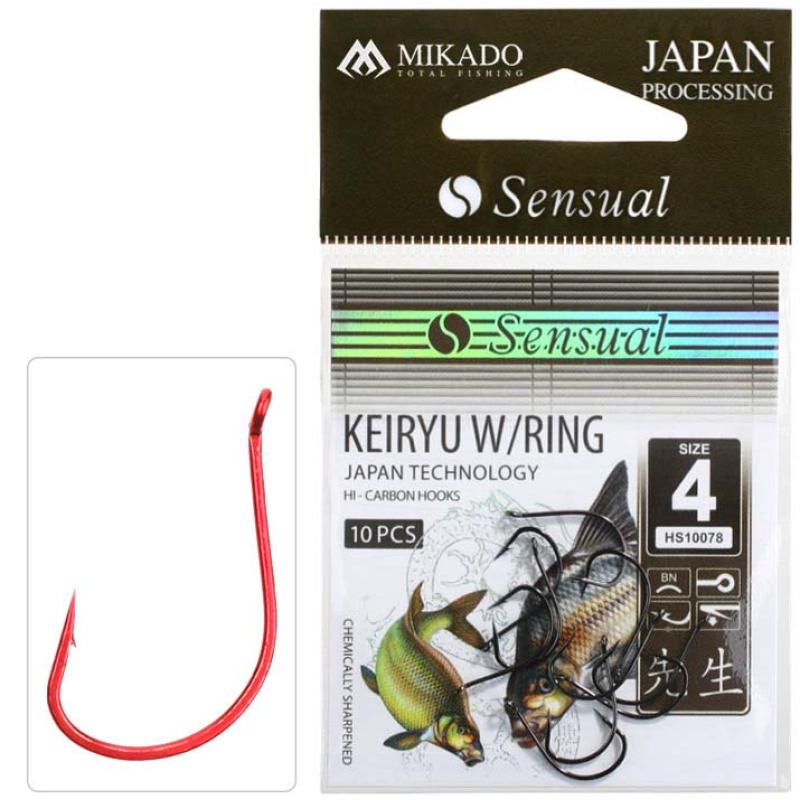 Mikado Haken Sensual Keiryu W/Ring Nr. 10 Red .