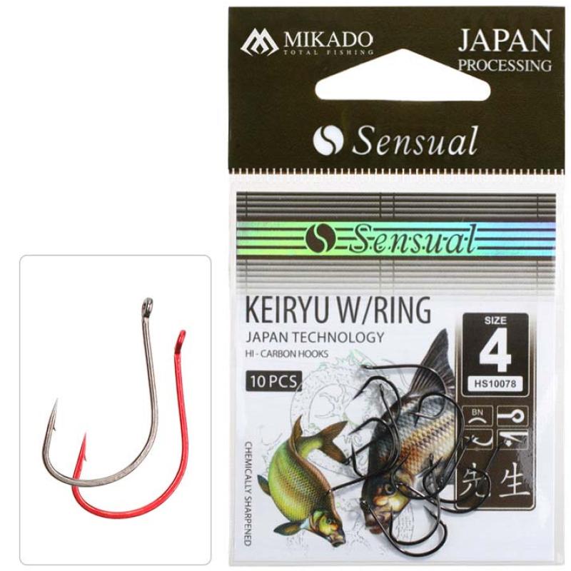 Mikado Haken Sensual Keiryu W/Ring Nr. 4 Bn .