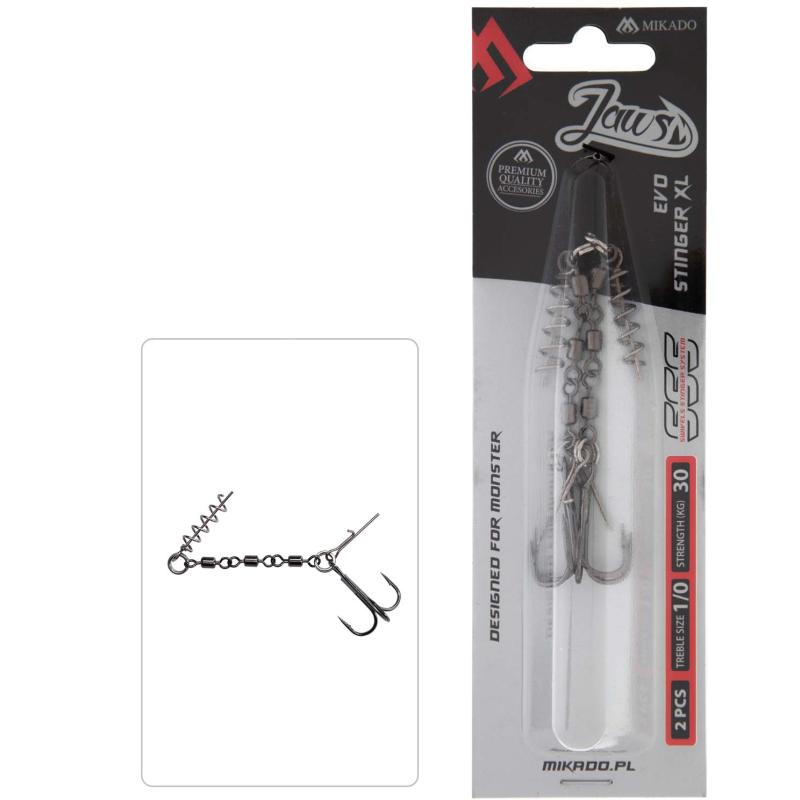 Mikado Jaws Evo Stinger Xl 30Kg Drillinge Nr. 1/0