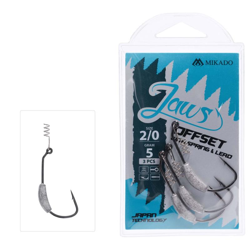Mikado Haken - Jaws Offset Mit Schraube Und Blei 2G Nr. 1/0 - 3 Stck.
