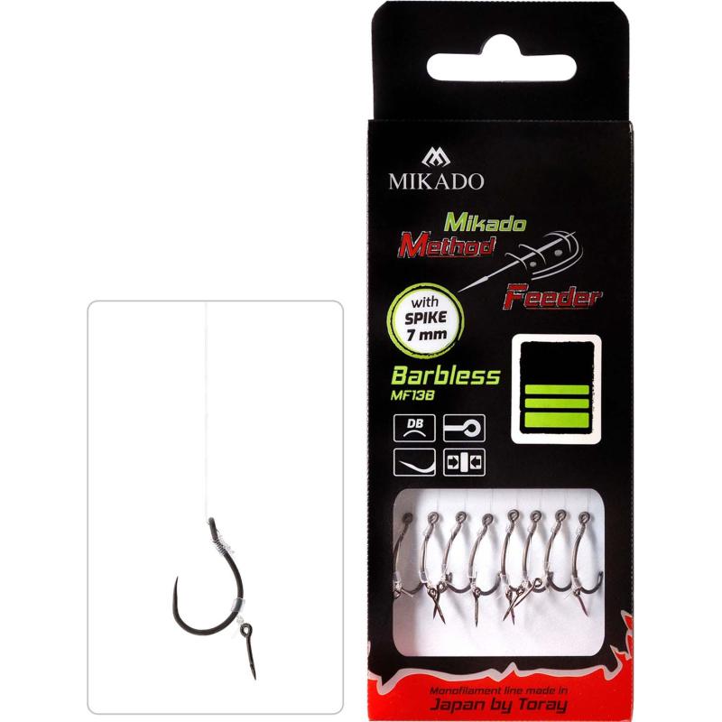 Mikado Method Feeder Rig mit Nadel/ohne Widerhaken #10 0.20mm/10cm 8St