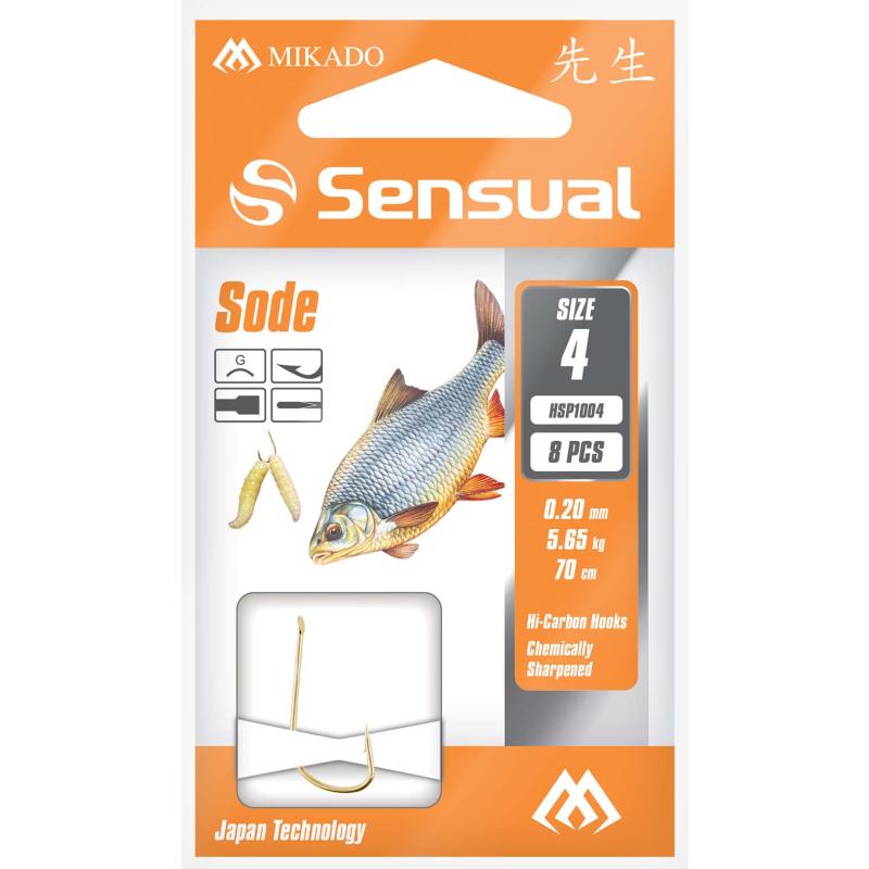 Mikado Gebundene Haken - Sensual - Sode No 4 G / Schnur: 0.20mm/70cm 8St