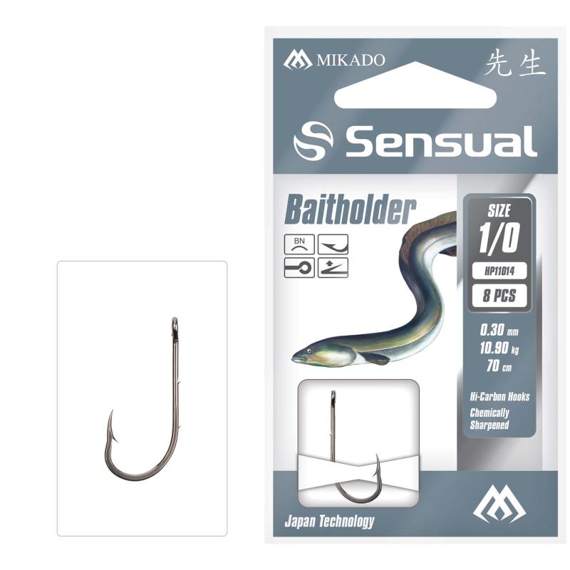 Produktbild Mikado Gebundene Haken Sensual - Baitholder No 1/0 Bn / 0.30mm/70cm 8St