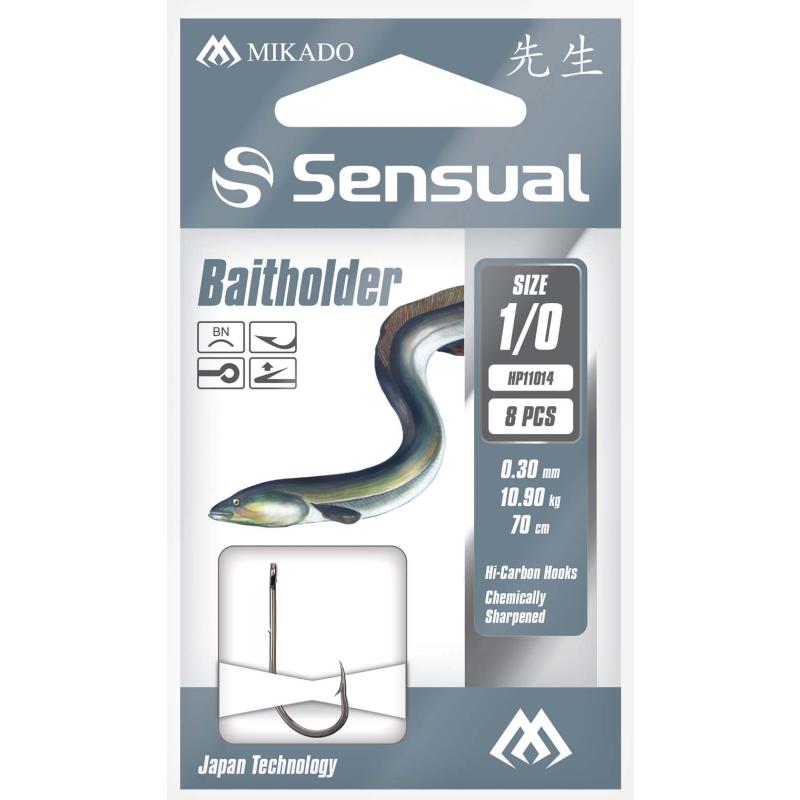 Mikado Gebundene Haken - Sensual - Baitholder No 2 Bn / 0.28mm/70cm 8St