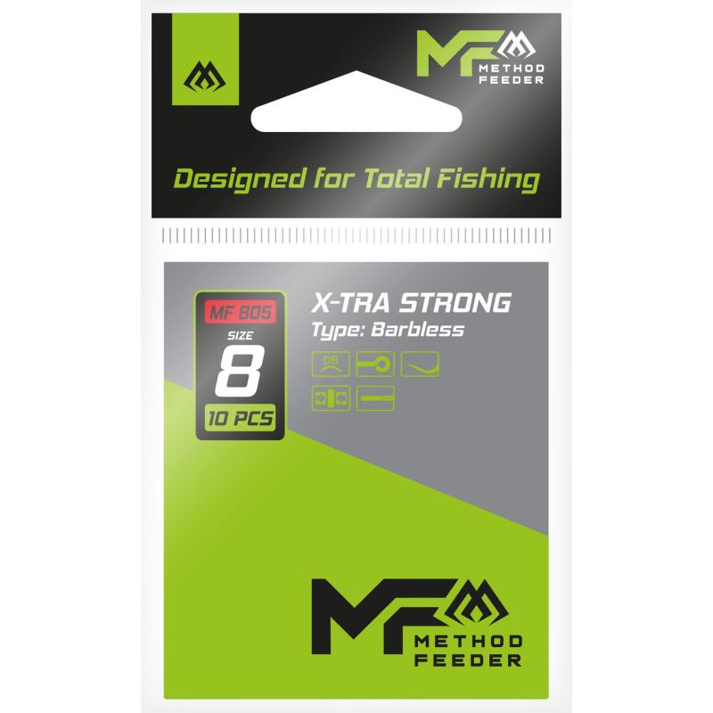 Mikado Hook X-Tra Strong No 8 Barbless 10 Pcs.