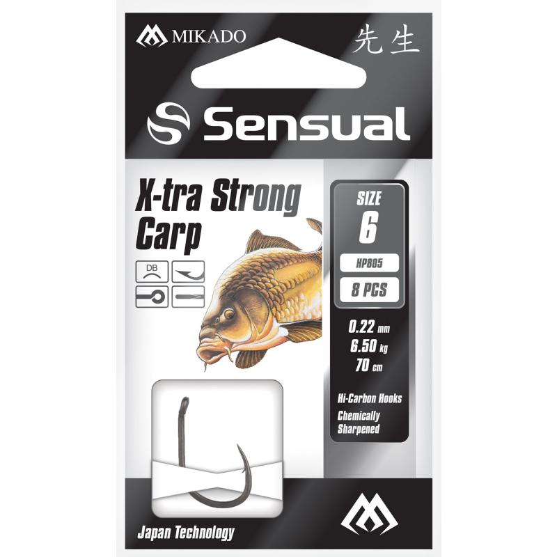 Sensual X-Tra Strong Carp No 12 Db Schnur: 0.18Mm/70Cm 8 Stck.