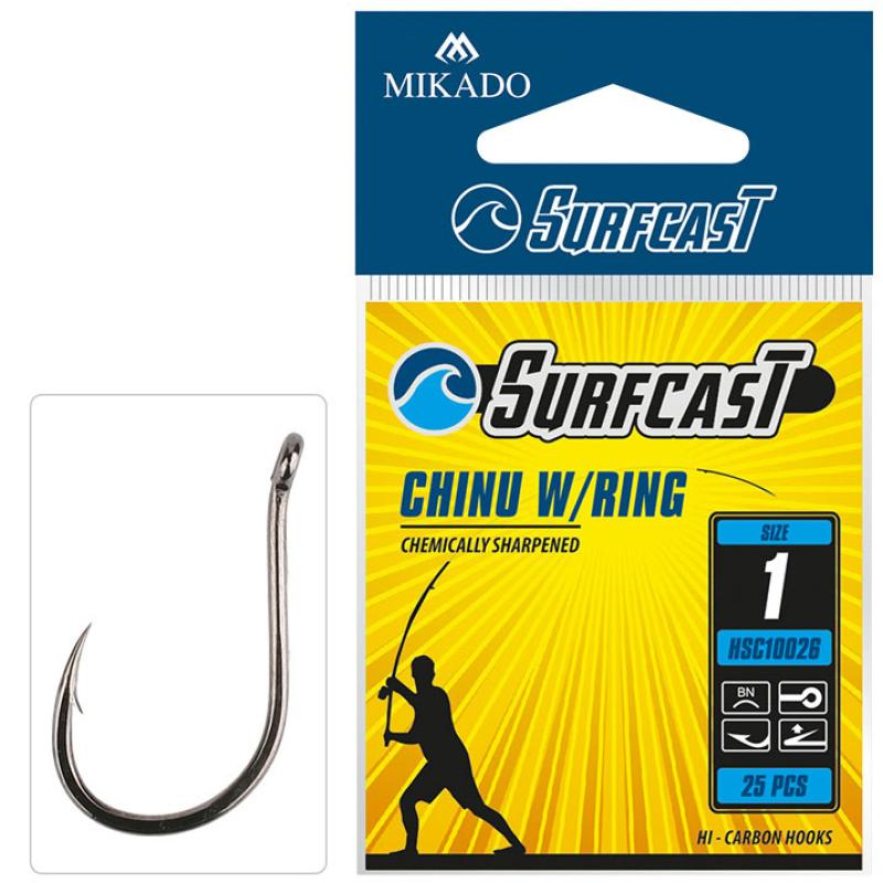 Produktbild Mikado Haken Surfcast Chinu W/Ring Nr. 4 Bn 25 Stck.