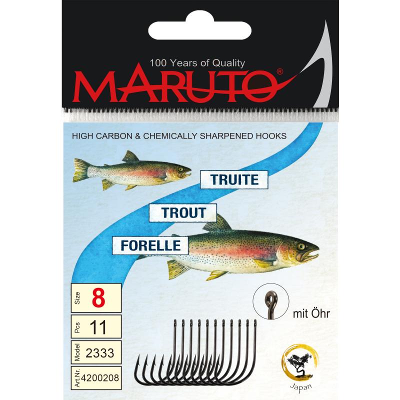 Maruto Maruto Forellenhaken mit &Ouml;hr gunsmoke Gr&ouml;&szlig;e 12 SB13