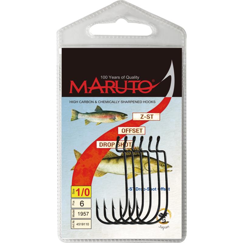 Maruto Maruto Z ST Offset Haken mit &Ouml;hr gunsmoke Gr&ouml;&szlig;e 3/0 SB5