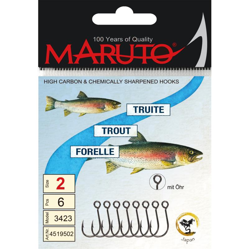 Maruto Maruto Einzelhaken mit gro&szlig;em &Ouml;hr Gr&ouml;&szlig;e 4 f&uuml;r Spinner SB7
