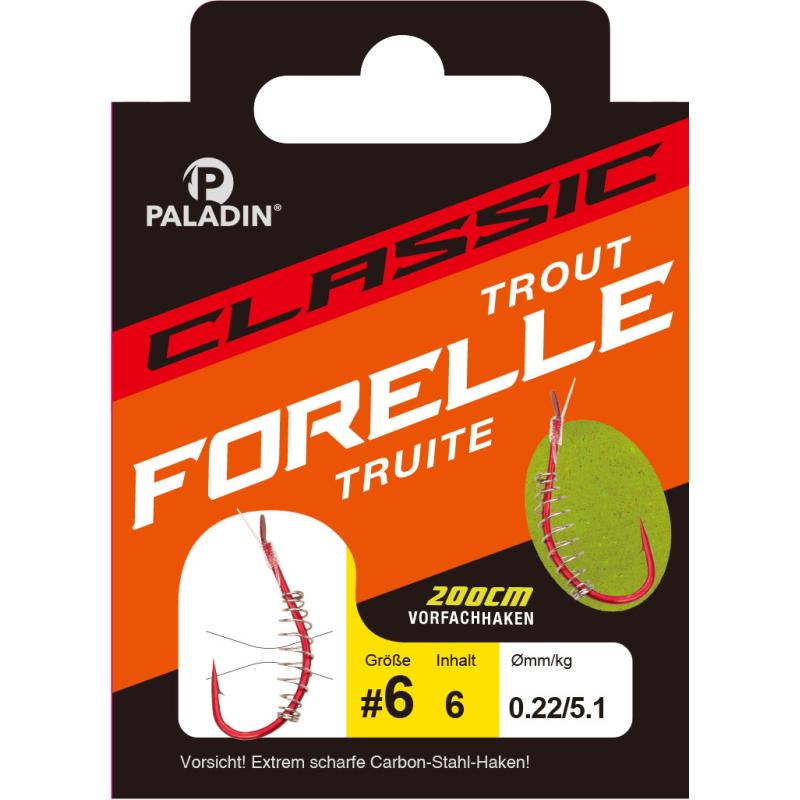 Paladin Classic Forelle mit Spirale gebunden 200cm rot Gr.10 0,18mm 3,3kg 6St.