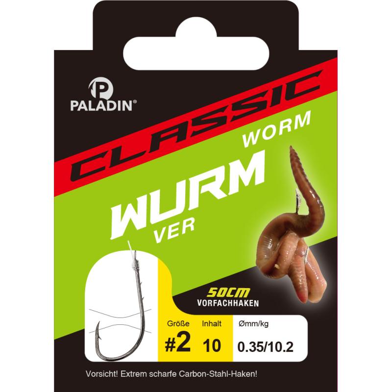 Paladin Classic Wurm gebunden 50cm gunsmoke Gr.6 0,30mm 7,9kg 10St.