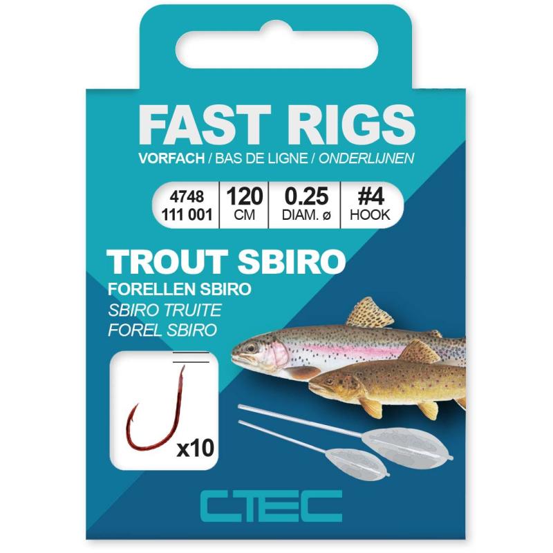 Ctec Fast Rigs Forellenhaken Sbiro 200cm #8-0.20mm