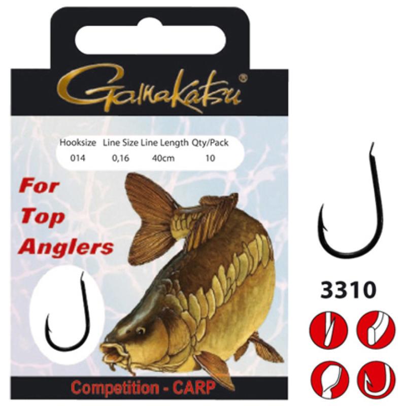 GAMAKATSU BKS-3310B CARP FEEDER HAIR RIGS 70cm Gr. 8 Karpfen/Feederh.