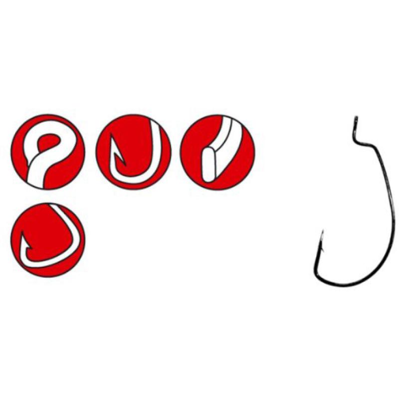 GAMAKATSU HOOK WORM OFFSET EWG NS Gr. 3/0 Haken f&uuml;r Shads und Twister
