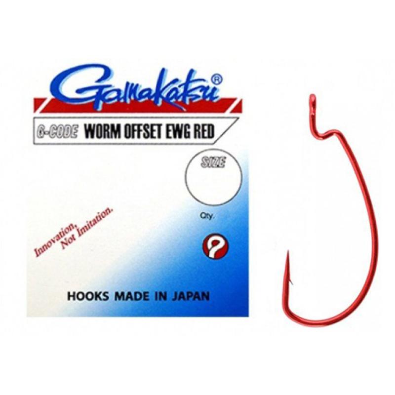Gamakatsu Hook Worm Offset Ewg Red  2/0