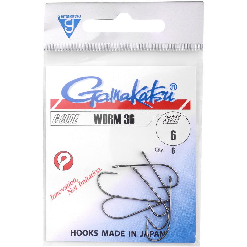Gamakatsu Hook Worm 36 Black Gr.2/0