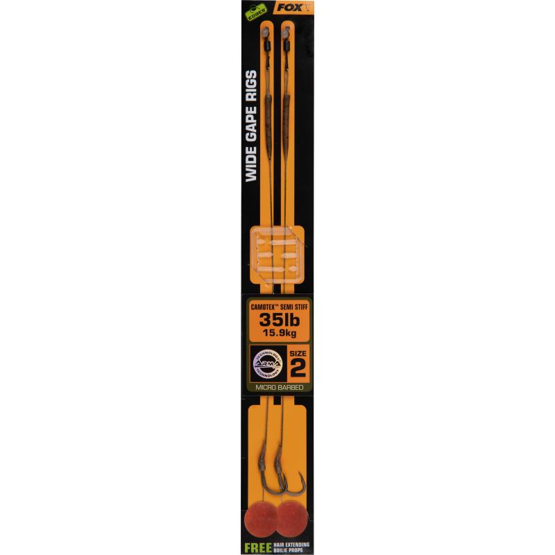 Fox Edges Wide Gape 2 35Lb Camotex Semi Stiff X 2
