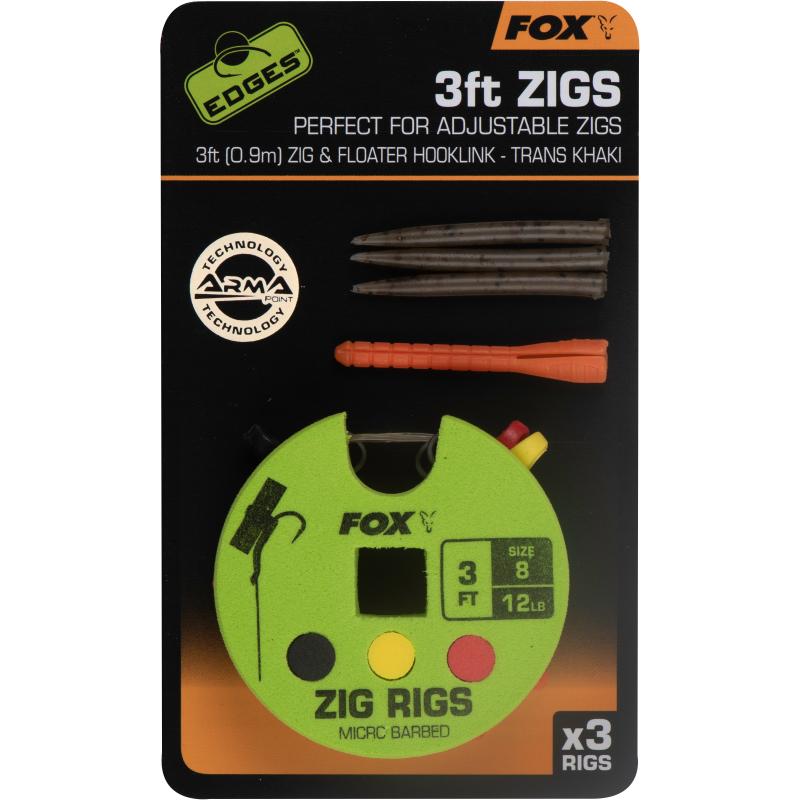 Fox Edges Zig Rig 8 12Lb 3Ft X 3