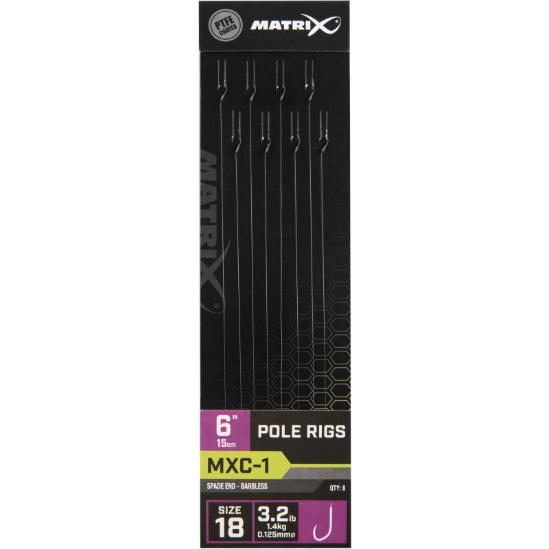 Produktbild Matrix Mxc-1 Size 18 Barbless 0.125mm 6" 15cm Standard Pole Rig 8Pcs