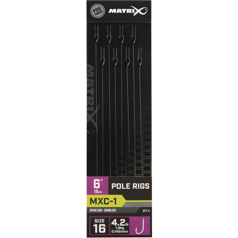 Produktbild Matrix Mxc-1 Size 16 Barbless 0.145mm 6" 15cm Standard Pole Rig 8Pcs