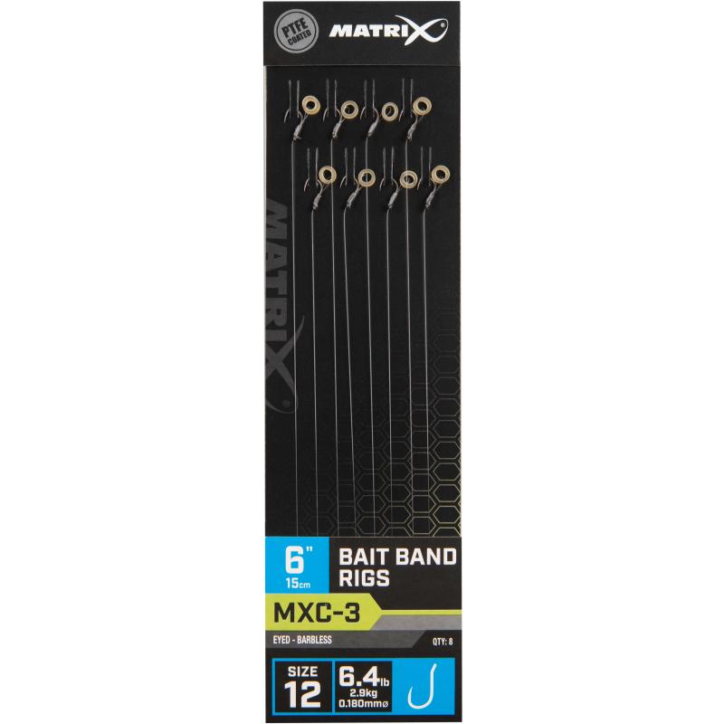 Produktbild Matrix Mxc-3 Size 12 Barbless 0.18mm 6" 15cm Bait Band 8Pcs