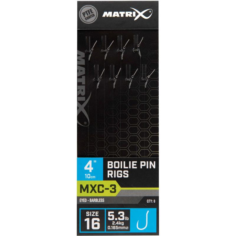 Produktbild Matrix MXC-3 Size 16 Barbless / 0.165mm / 4" (10cm) / Boilie Pin - 8pcs