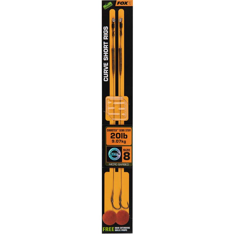 Fox Edges Curve Short 8 - 20lb Camotex Semi Stiff x 2