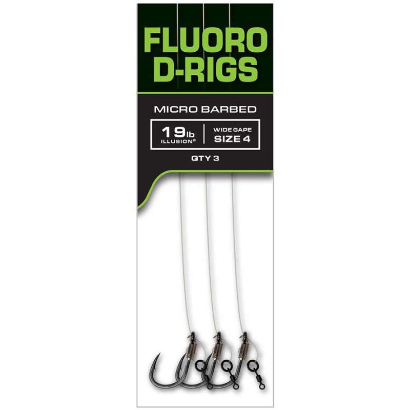 Fox Carp Ready Rigs - Fluoro D-Rig - 4 (x3)