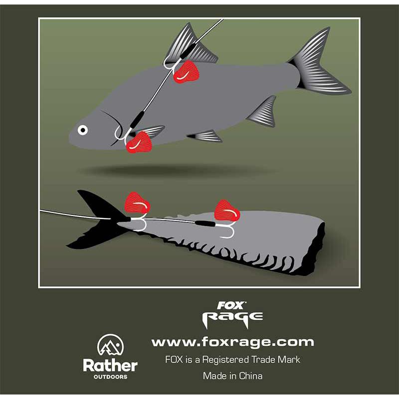 Fox Rage Predator Twin Treble Trace 52cm Size 6 Barbed - 40lb