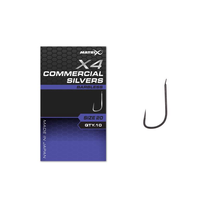 Matrix X4 Commercial Silvers Size 16 Barbless