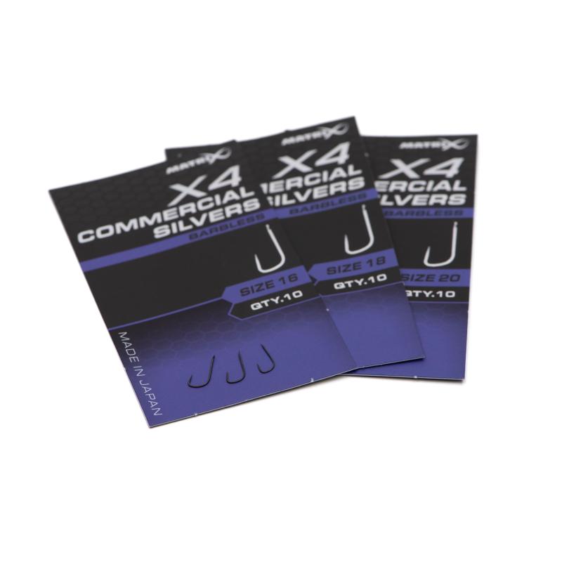 Matrix X4 Commercial Silvers Size 16 Barbless
