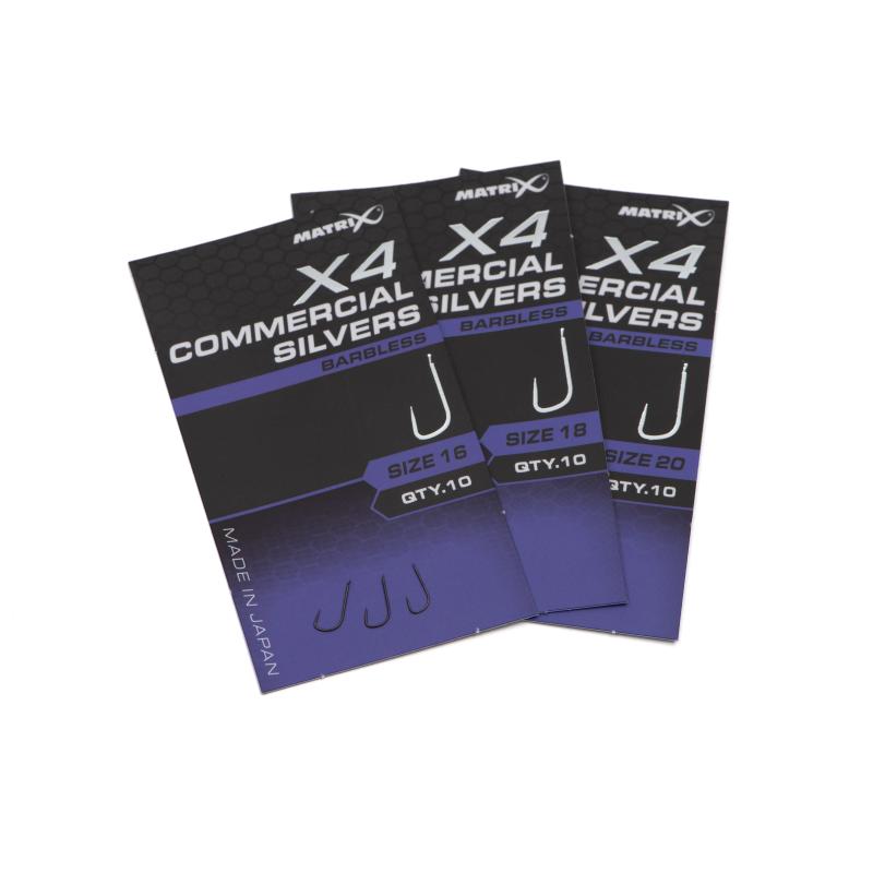 Matrix X4 Commercial Silvers Size 16 Barbless