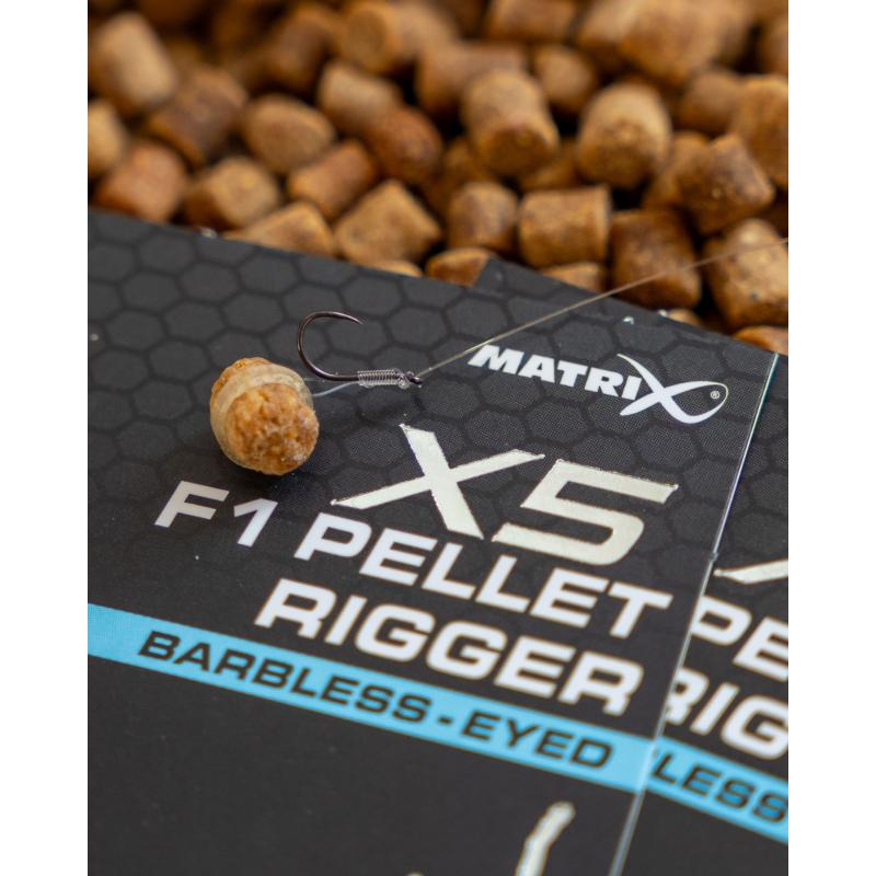 Matrix X5 F1 Pellet Rigger Size 16 Barbless - Eyed