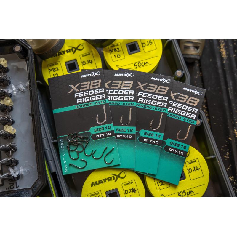 Matrix X3B Feeder Rigger Size 16 Barbed - Eyed