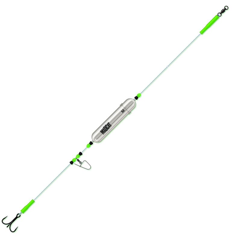 Madcat Adj. Pr. Riv. Rig W. Noseclip 250cm 1.30mm Treble 2/0 20G