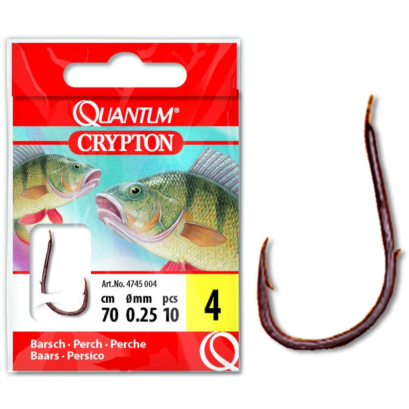 Quantum #10 Crypton Barsch Vorfachhaken black nickel 0,20mm 70cm 10St&uuml;ck