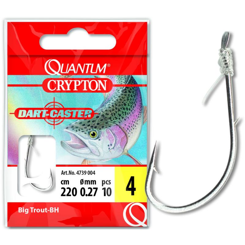 Quantum #8 Crypton Big Trout-BH Vorfachhaken silber 0,25mm 220cm 10St&uuml;ck