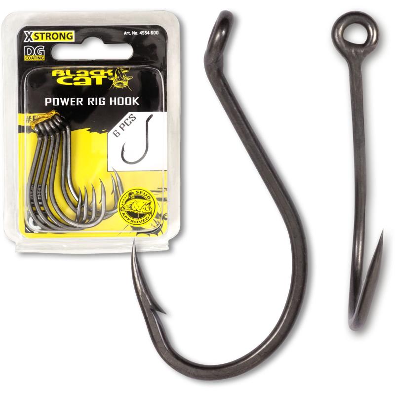 Black Cat #6/0 Power Rig Haken DG coating 6St&uuml;ck